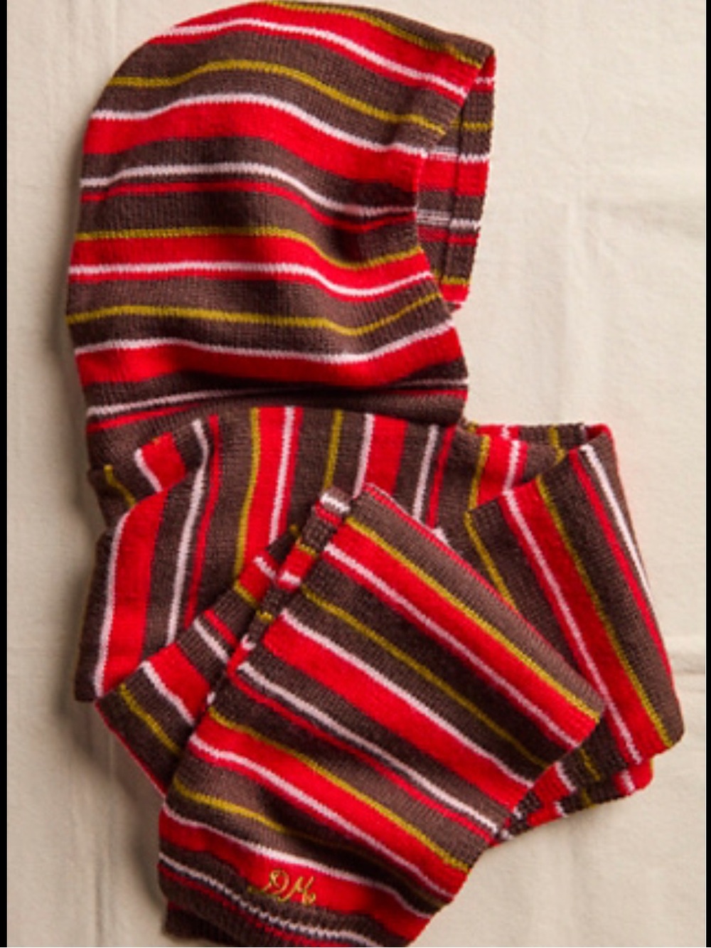 Free People Damson Madder Stripe Hood Scarf NWOT